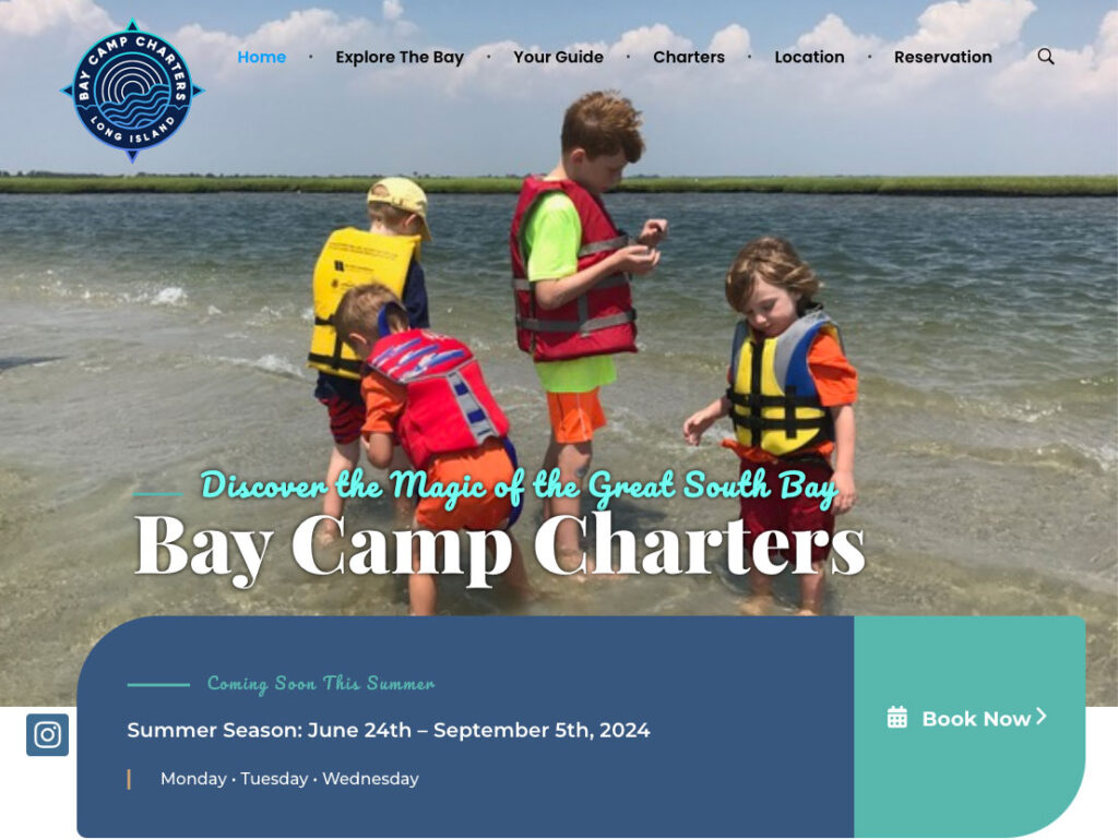 Bay Camp Charters - Summer adventure and discovery tour of the Great South Bay for children
