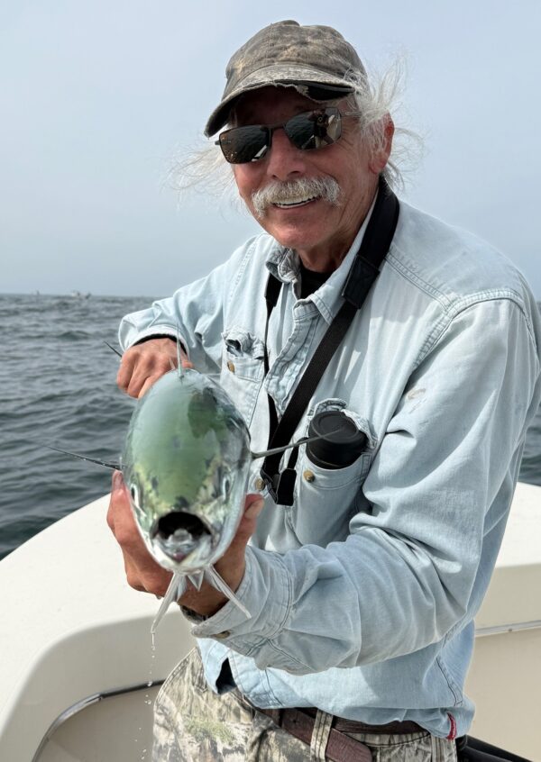 Glen Mikkelson fly fishing for Albies in Montauk with Capt. Barry Kanavy